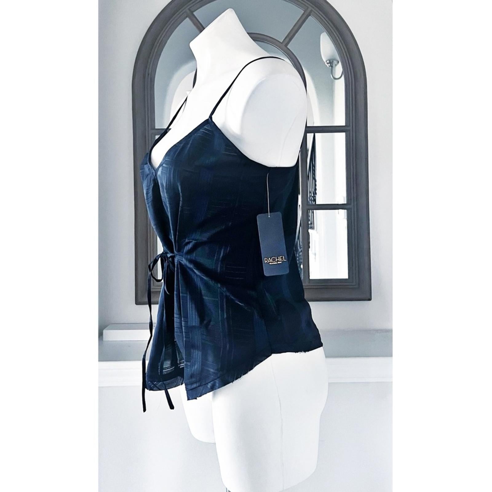 Rachel Roy Jasmin Plaid Tie Camisole Top in True Navy, Size S, New w/Tag