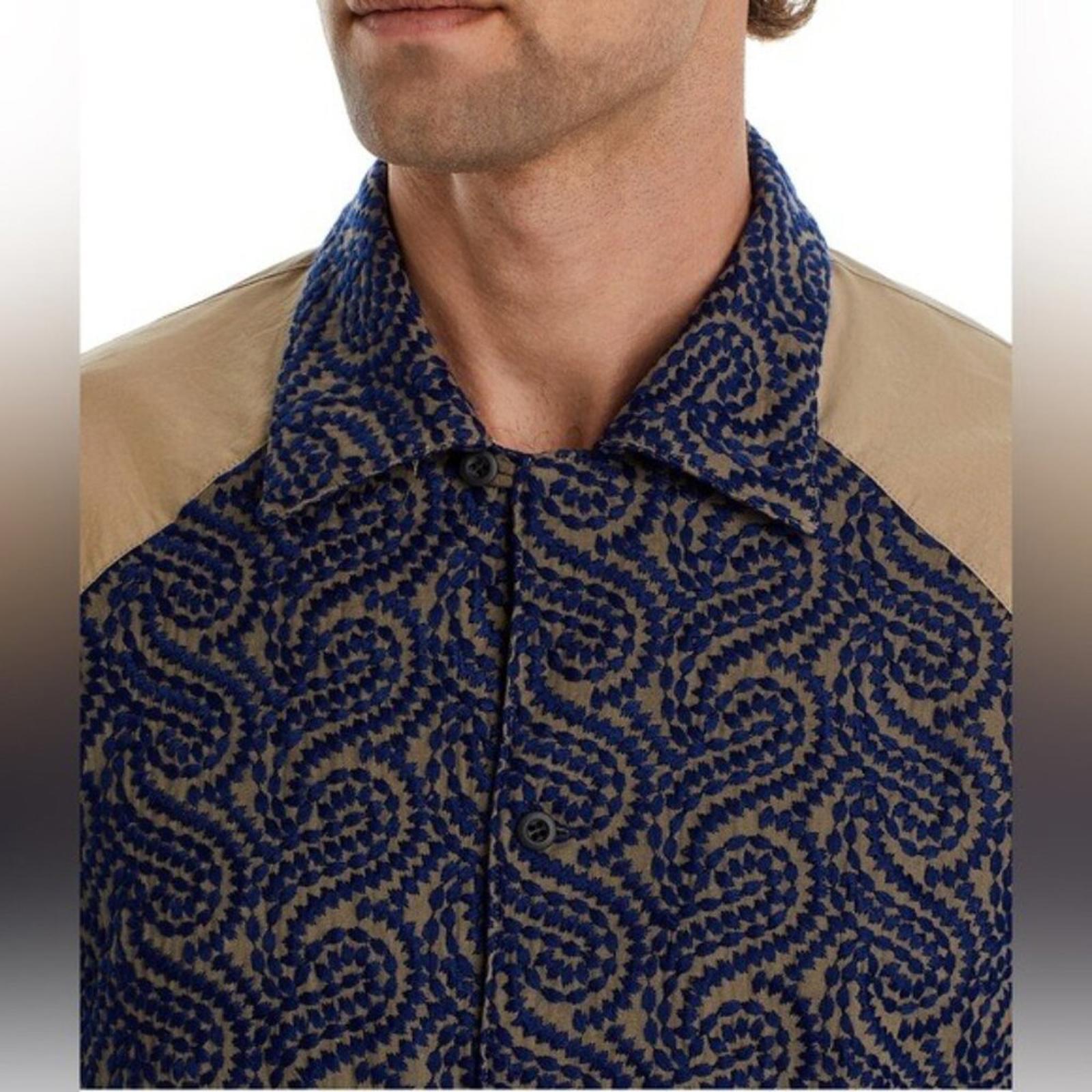Nicholas Daley Embroidered Raglan Sleeve Button-up Shirt, Size M NEW w/Tag $560