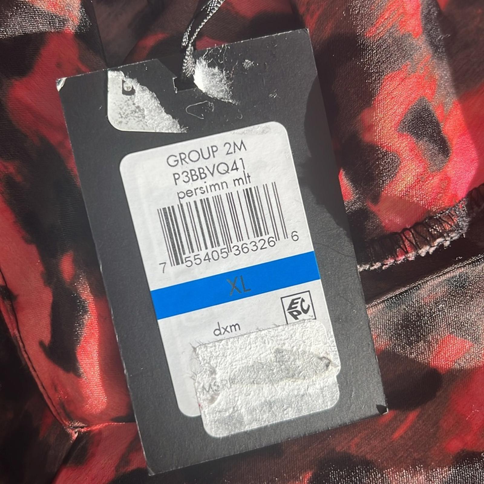 DKNY V-Neck Ruched Front Dress in Permission Multi, Size XL, New w/Tag