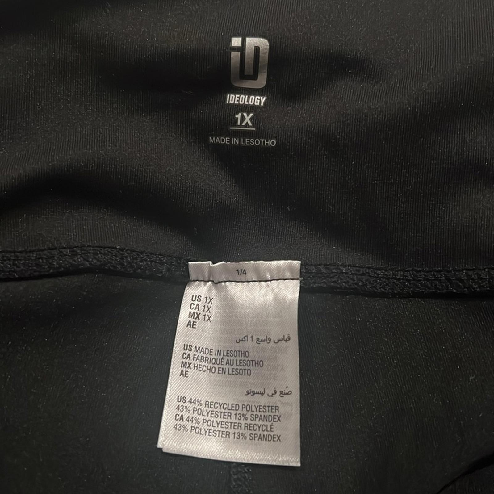 ID-Ideology Activewear Workout Athletic Leggings Black w/Pink Piping Size 1X NWT