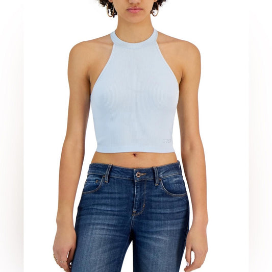 GUESS Helium Women's Tori Lace-Back Sleeveless Top, Light Blue Size M New w/Tag