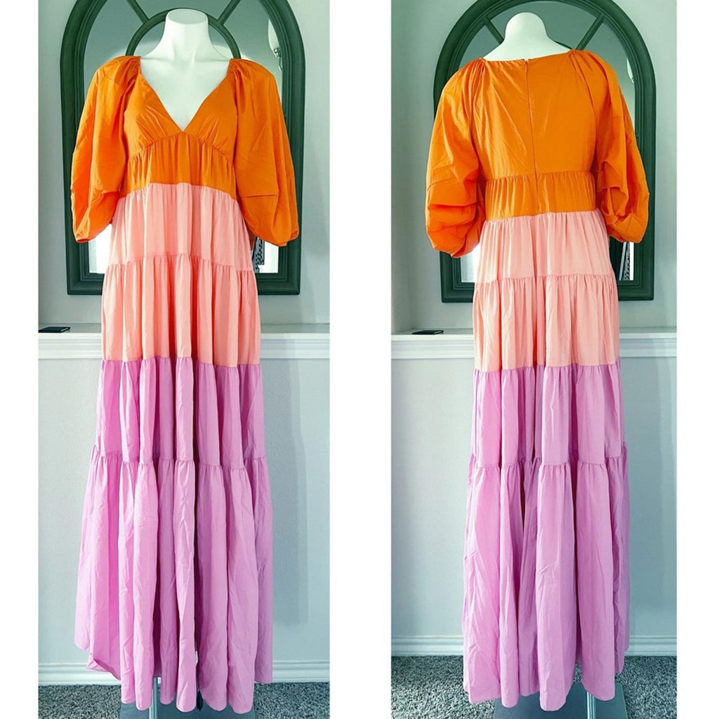 Staud x Revolve Meadow Maxi Tiered Dress, Size M New w/Tag SOLD OUT!