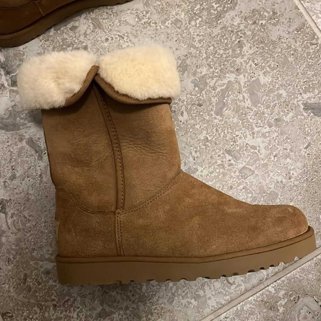 UGG Michelle Chestnut Suede Boots, Fur Leather Size EU36 US5 New in Box