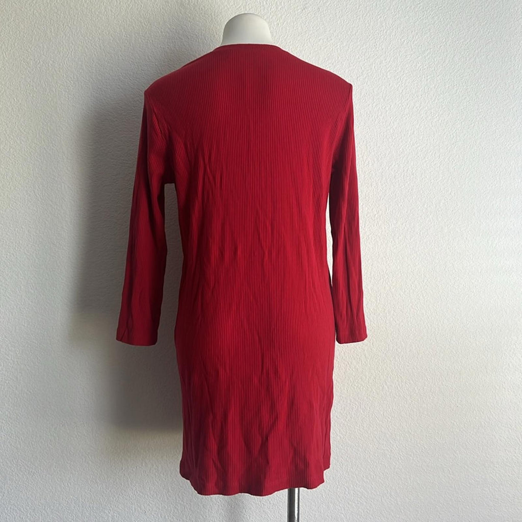 Reformation Jeanne Long Sleeve Sweater Dress in Red, EXCELLENT, Size XL