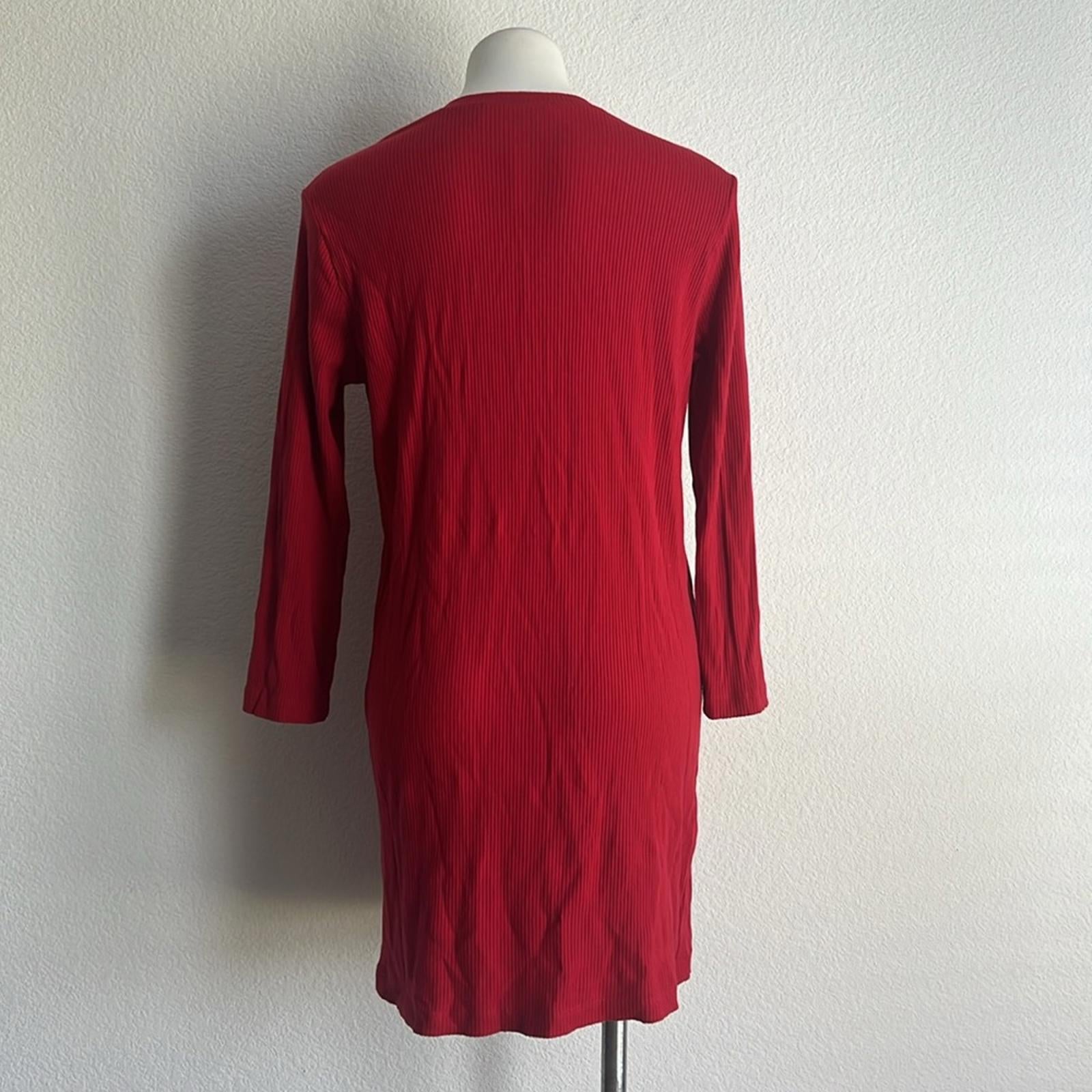 Reformation Jeanne Long Sleeve Sweater Dress in Red, EXCELLENT, Size XL