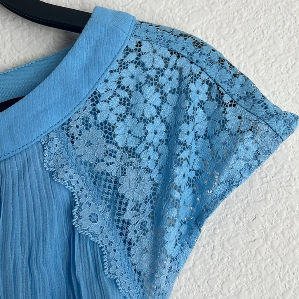 DKNY Pleated Cap Sleeve Party Shift Dress in Light Blue, Size 16 EXCELLENT! $139