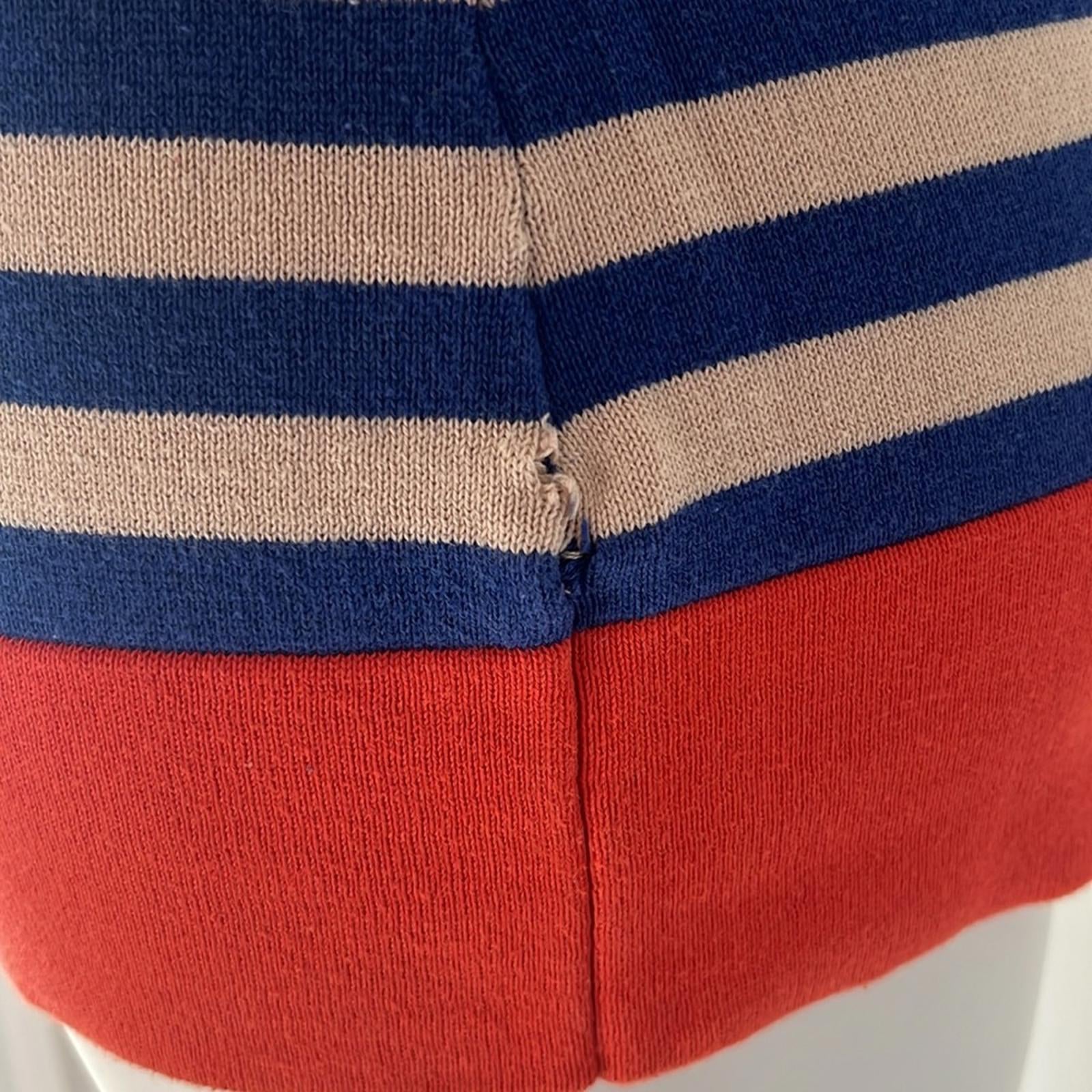 Trina Turk Striped Short Sleeve Knit Top Sweater, Size S EXCELLENT!