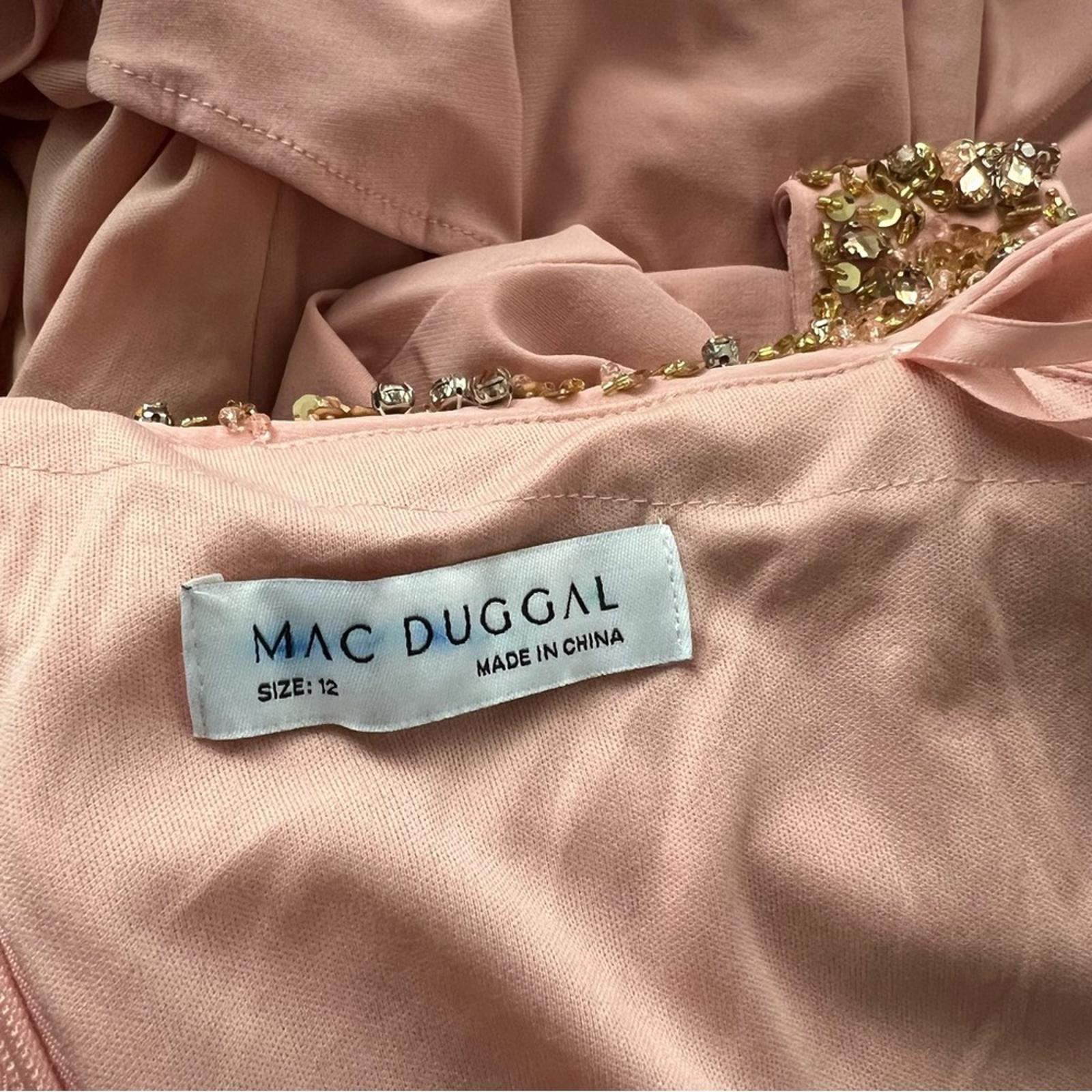 Mac Duggal Beaded Drop Shoulder Jersey Gown, Size 12 New with Tag