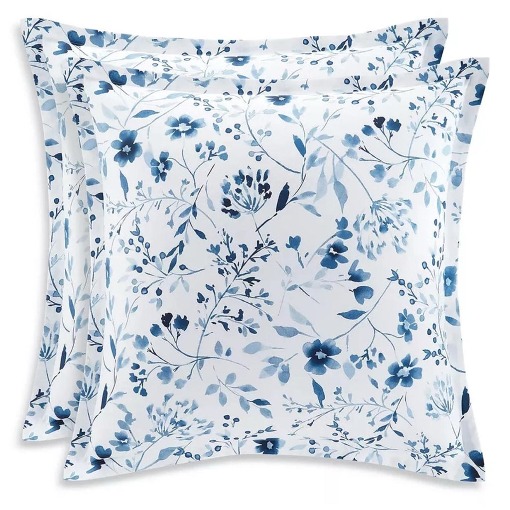 2 SKY Gracie Euro Shams in White & Blue, New in Box