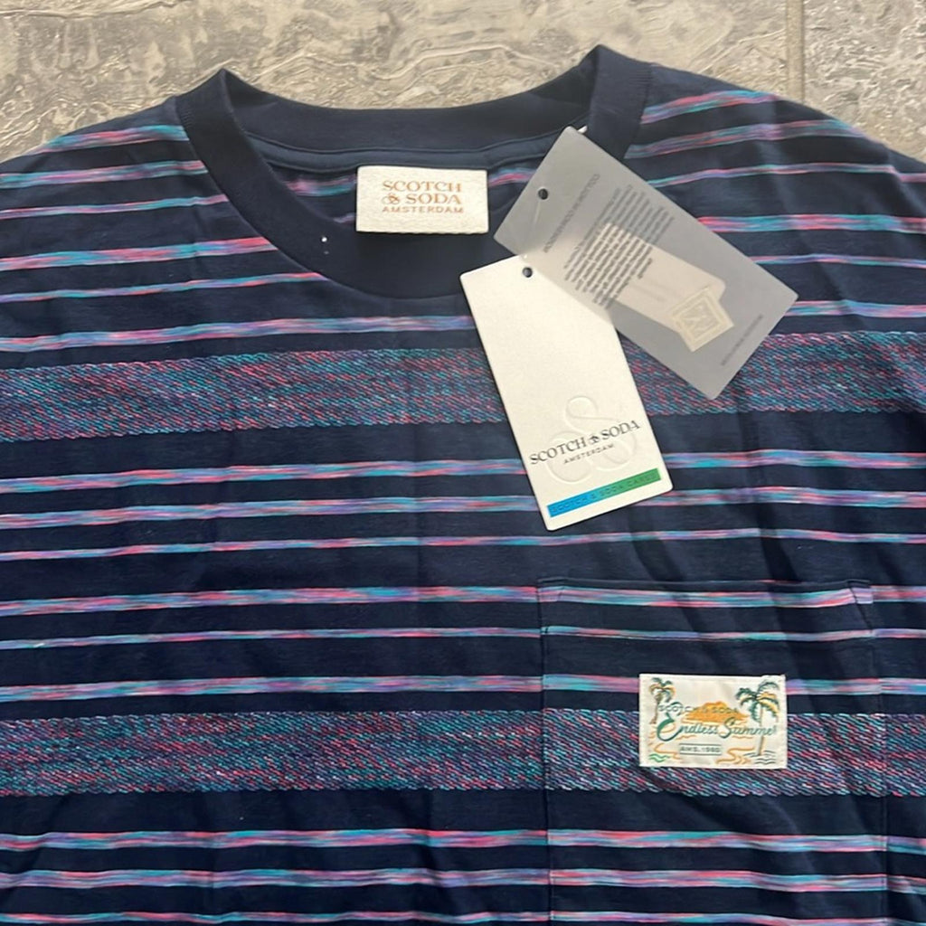 Scotch & Soda Structured Stripe Tee, Size M New w/Tag