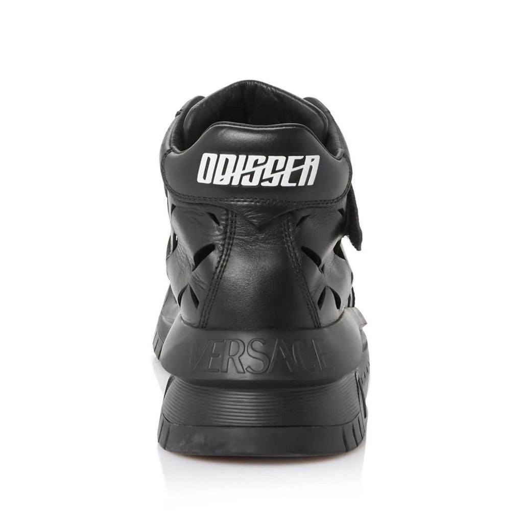 Versace Odissea Calf Leather High-Top Sneakers Black, Size 42 New in Box $1,175