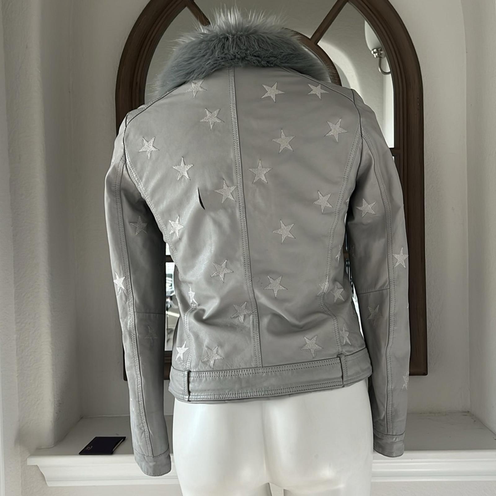 Samantha Sipos Seeing Stars Lambskin Leather Jacket, Size Small Retail $1,895