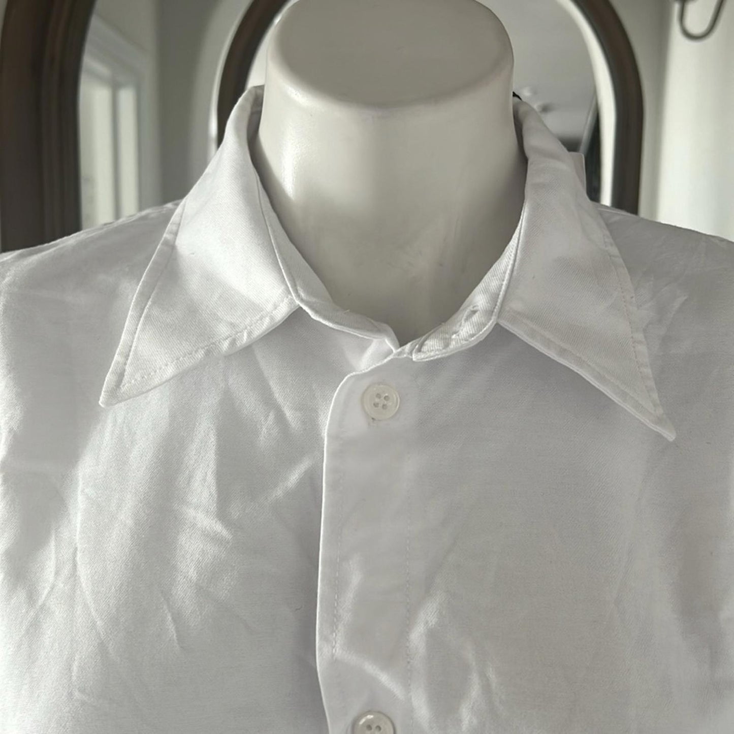ZARA White Denim Button Up Sleeveless Shirt, Size L New w/Tag