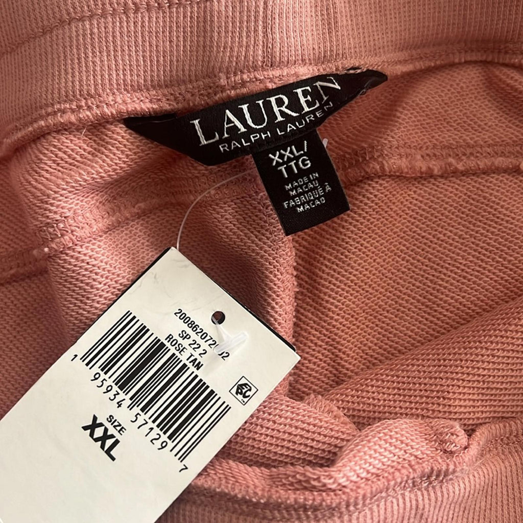 Lauren Ralph Lauren French Terry Plain Jogger Pants, Pink Size XXL New w/Tag