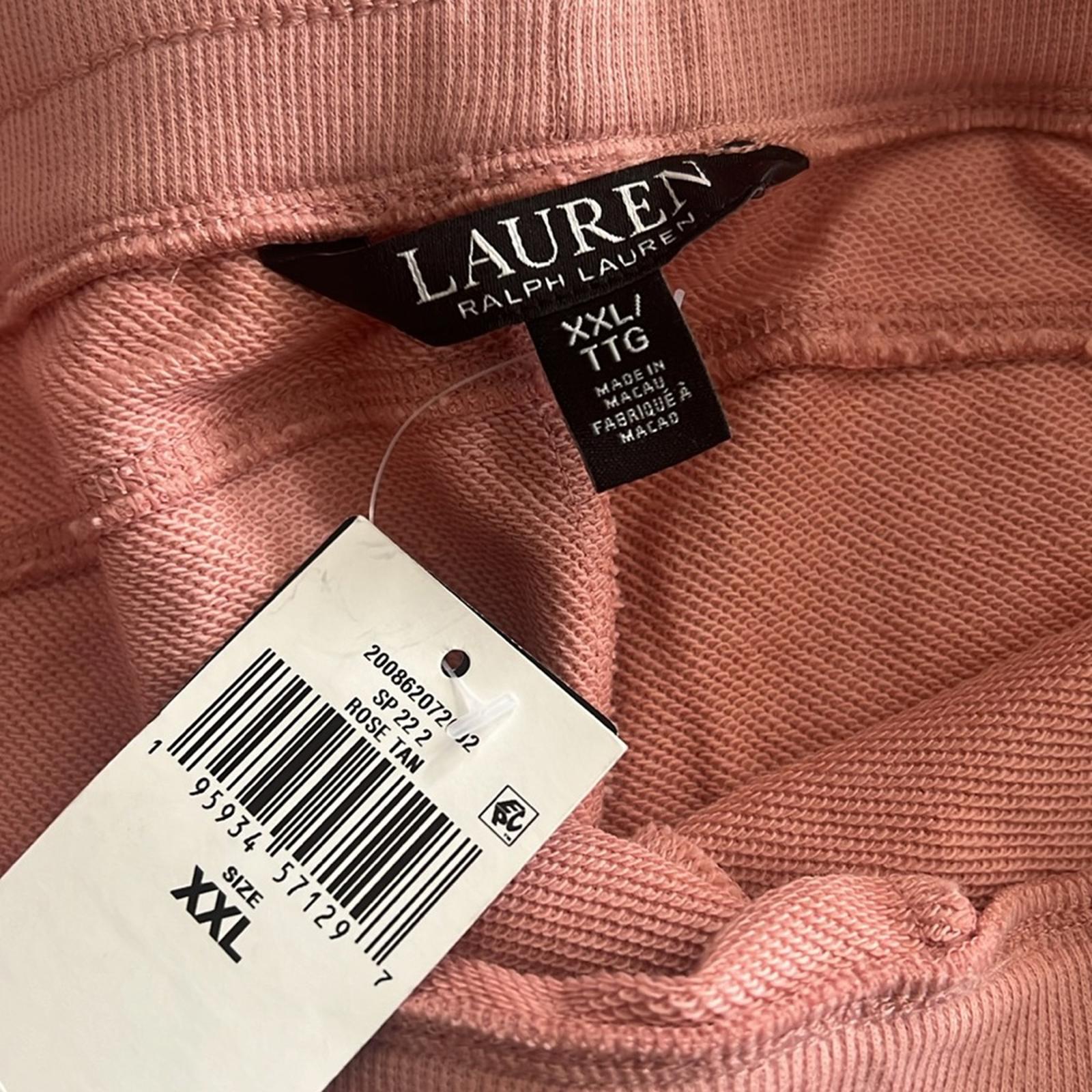 Lauren Ralph Lauren French Terry Plain Jogger Pants, Pink Size XXL New w/Tag