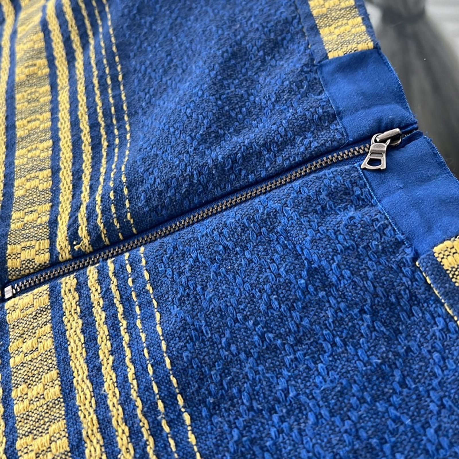 Alice + Olivia Russo Skirt, Blue/ Yellow Size 12 Retail $275