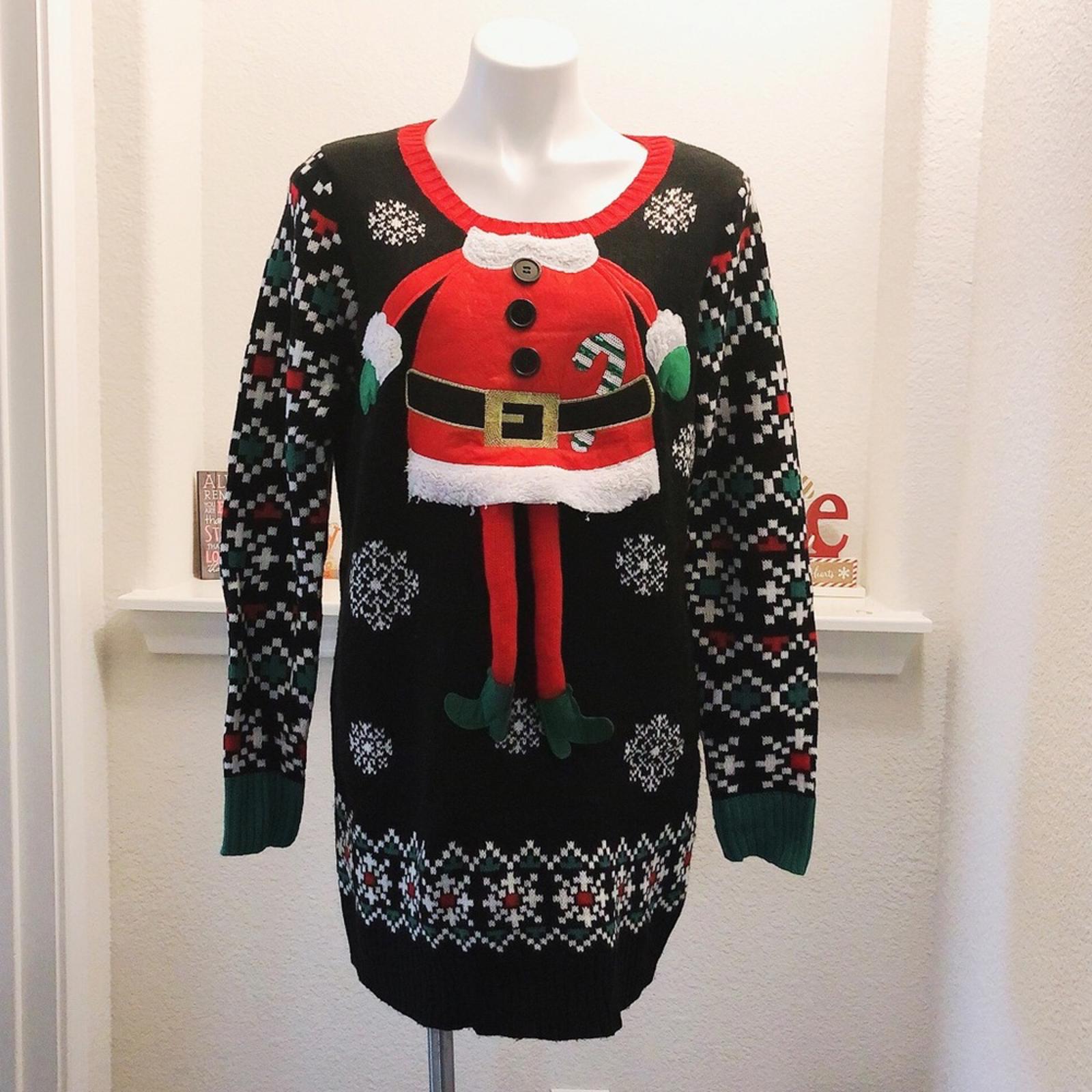 United States Sweaters Crewneck Holiday Sweater in Black/Red, Size L EXCELLENT