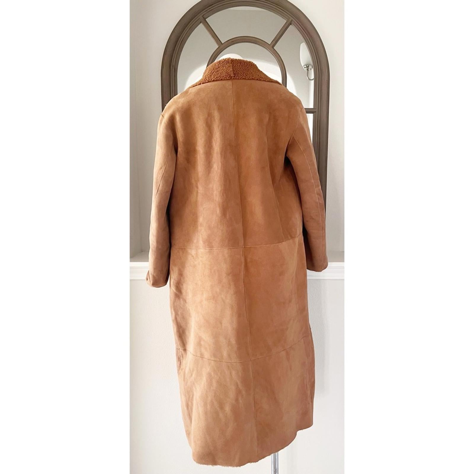 Nour Hammour Reversible Shearling Coat, FR 36 US 2-4 New