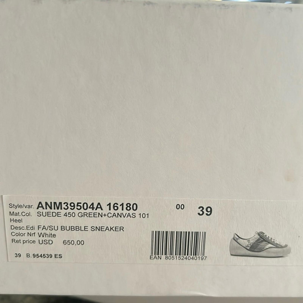 JW Anderson LaceUp Bubble Sneaker, Suede Yellow-Canvas Size 39 New + DustBag