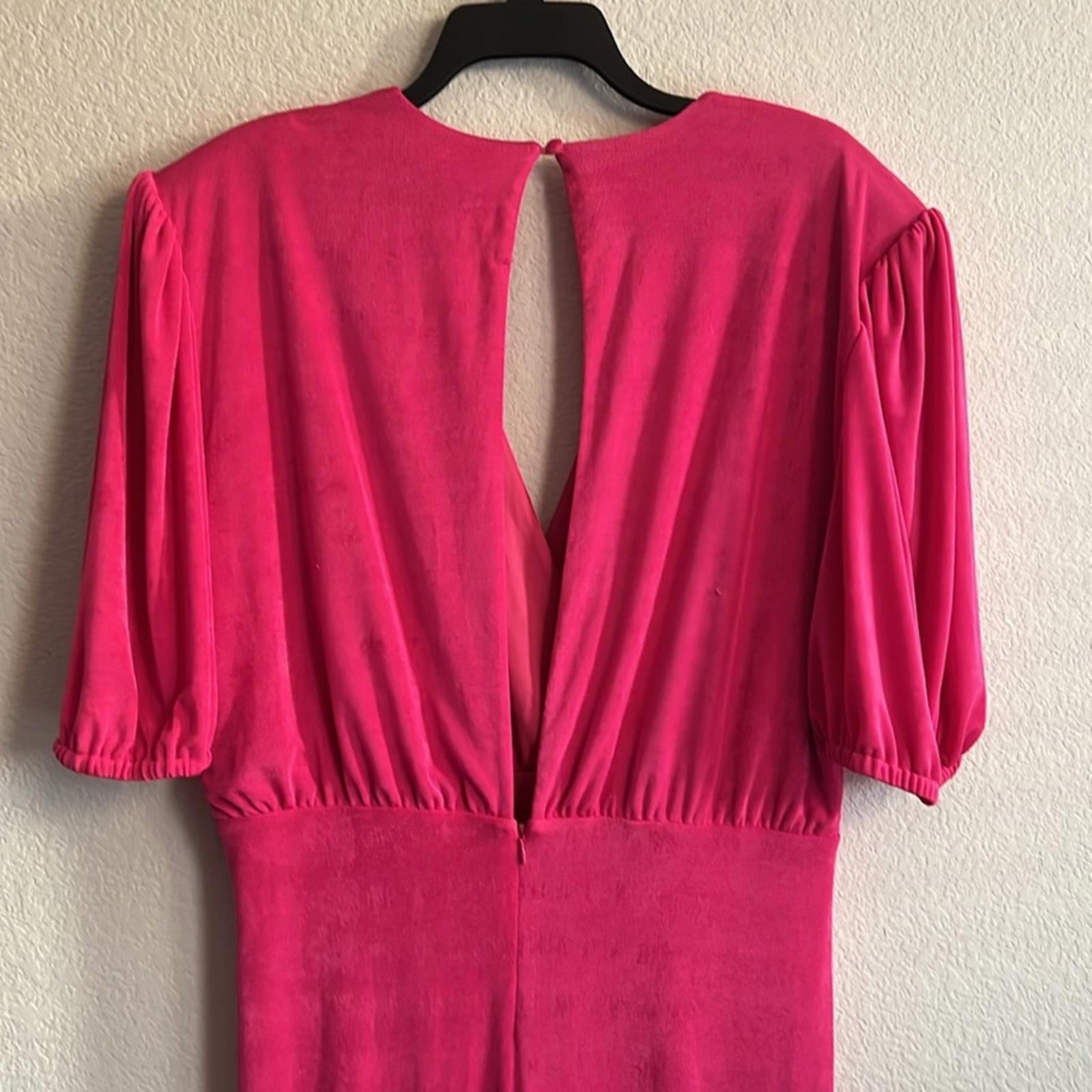 Alexia Admor Fern Puff Sleeve Ruched Drape Sheath Dress in Pink, Size XL NWT