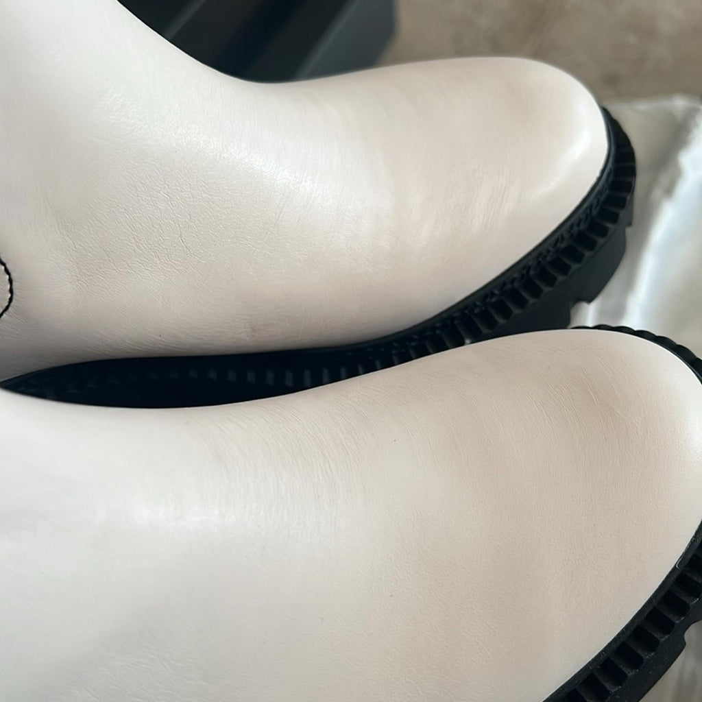 Coach Alexa Leather Bootie in Chalk/Black, Size 11 New in Box