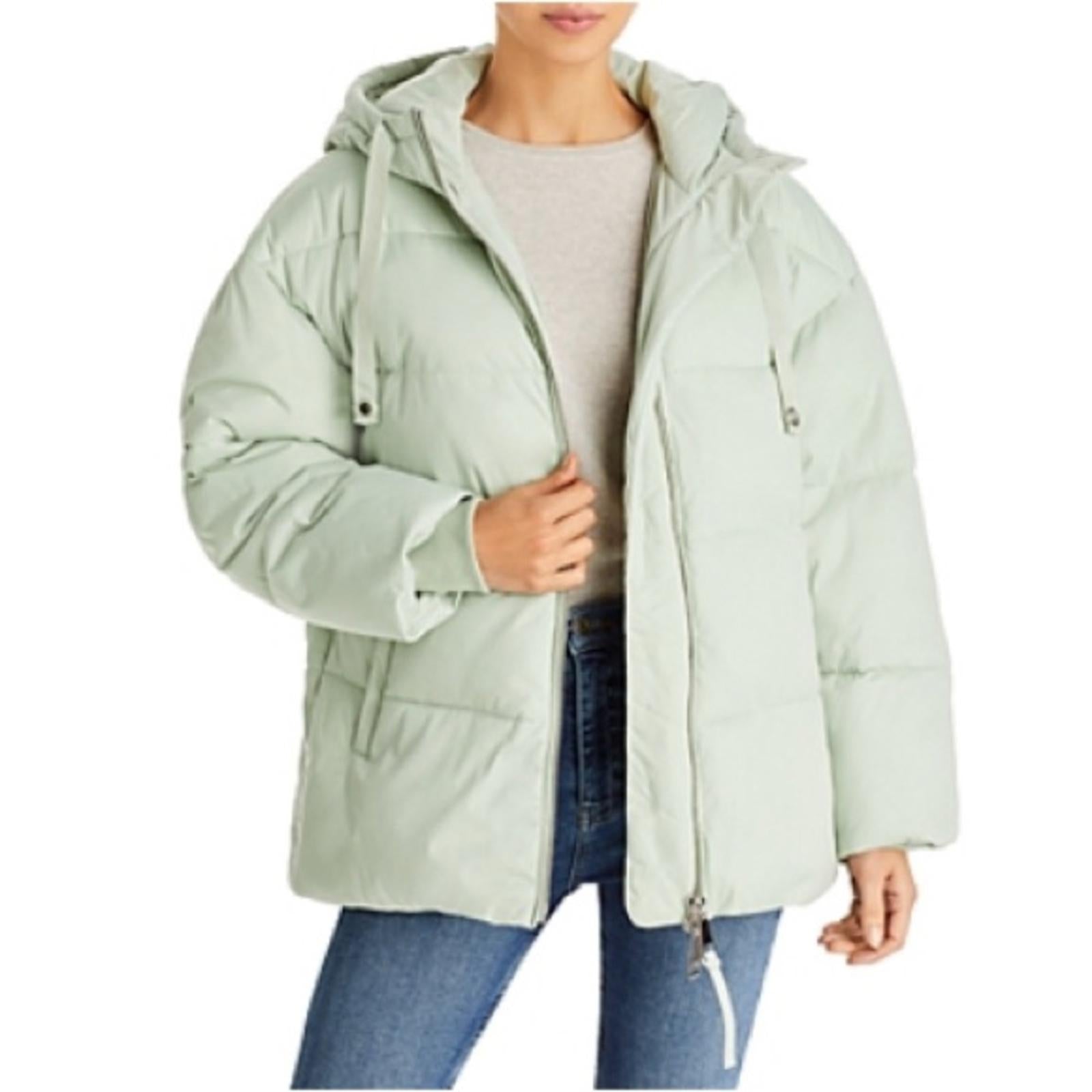 AQUA Hooded Puffer Coat in Sage Green, Size XS New w/Tag $198 (SOLD OUT)