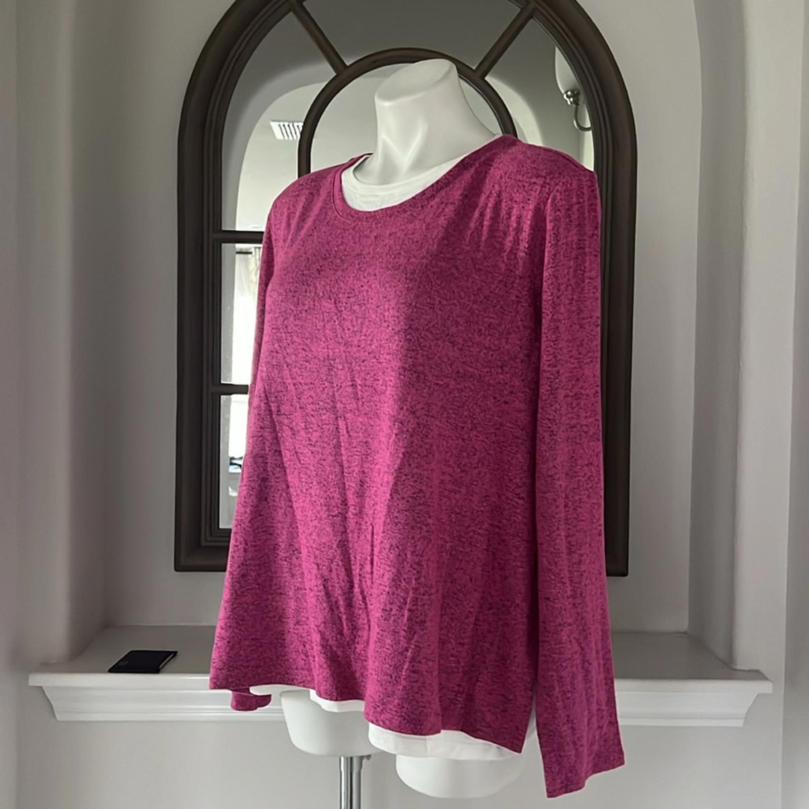 NZT NIC+ZOE Sweet Dreams Long Sleeve Double Layered Top, Size XL New w/Tag