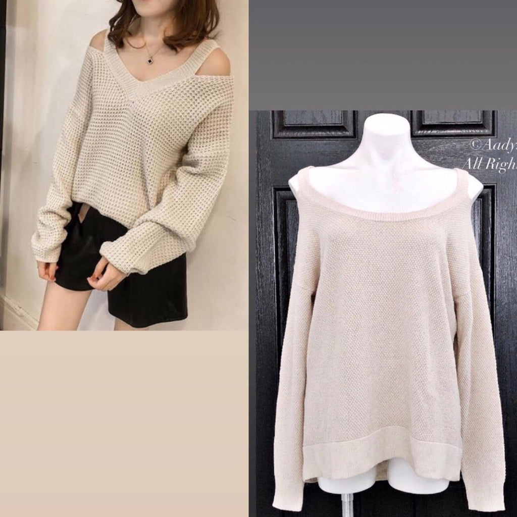 Michael Kors Waffle Knit Sweater, Knit Cut-Out Pullover Size L