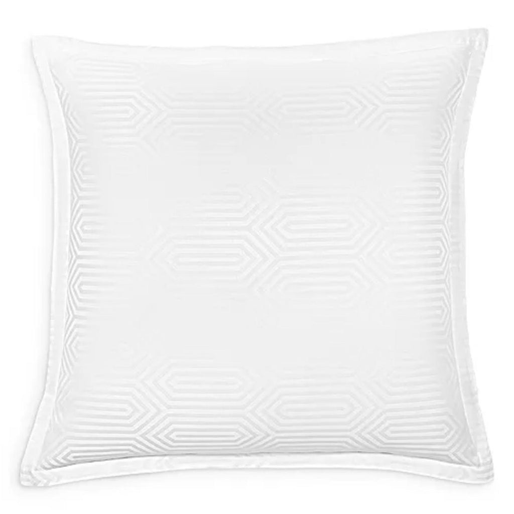 Hudson Park Collection Italian Tivoli Jacquard Euro Sham in White, Made in Italy