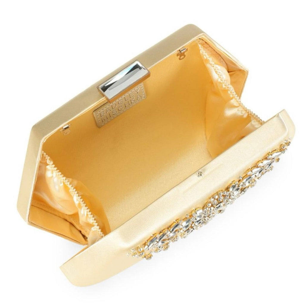 Badgley Mischka Embellished Convertible Clutch in Gold, New with Tag