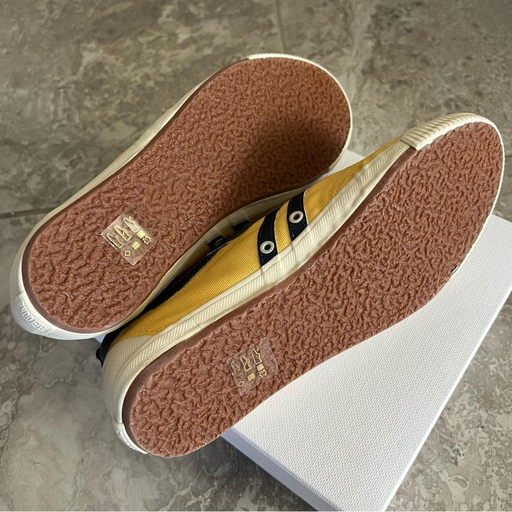 RE/DONE 90s Low-Top Sneakers, Yellow & Navy Size 41 New in Box Retail $250