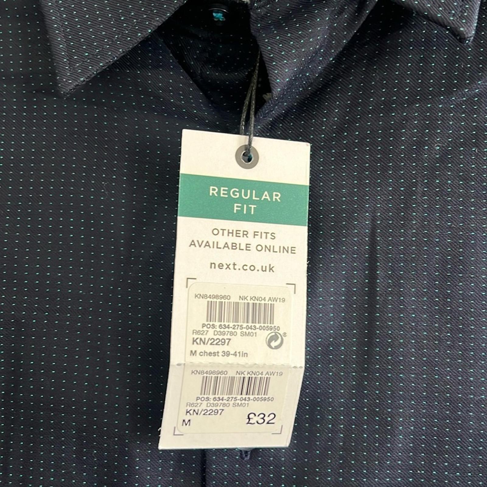 NWT next Regular Fit Men’s Dress Shirt, Navy Size M New w/Tag Retail £32