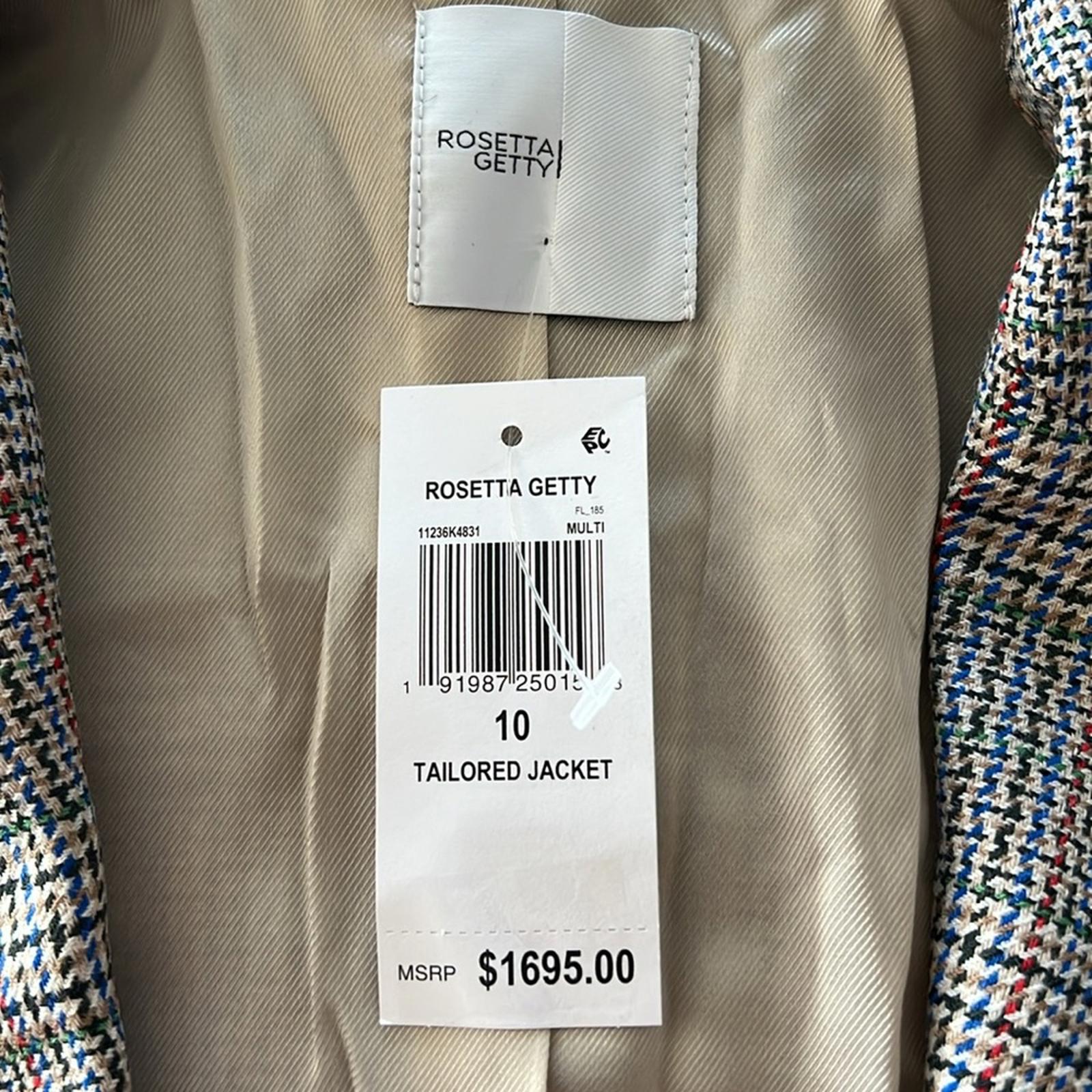 Rosetta Getty Two-Button Tailored Wool Blazer, Size 10 New w/Tag Retail $1695