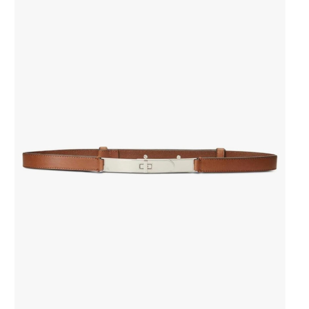 Lauren Ralph Lauren Turn-Lock Leather Belt in Brown, Size L NEW w/Tag
