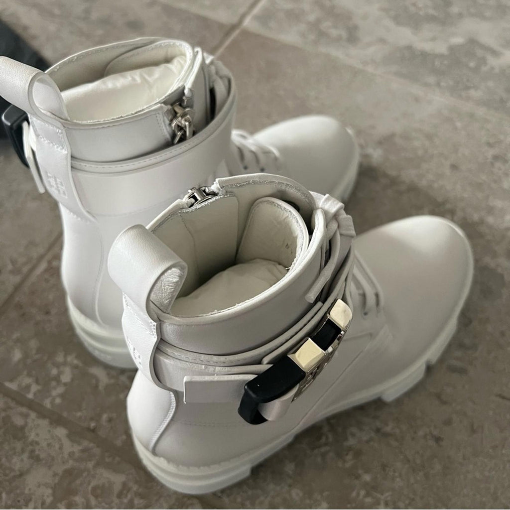 Givenchy Calf Leather Combat Boots, Size EU39 New in Box w/Dustbags