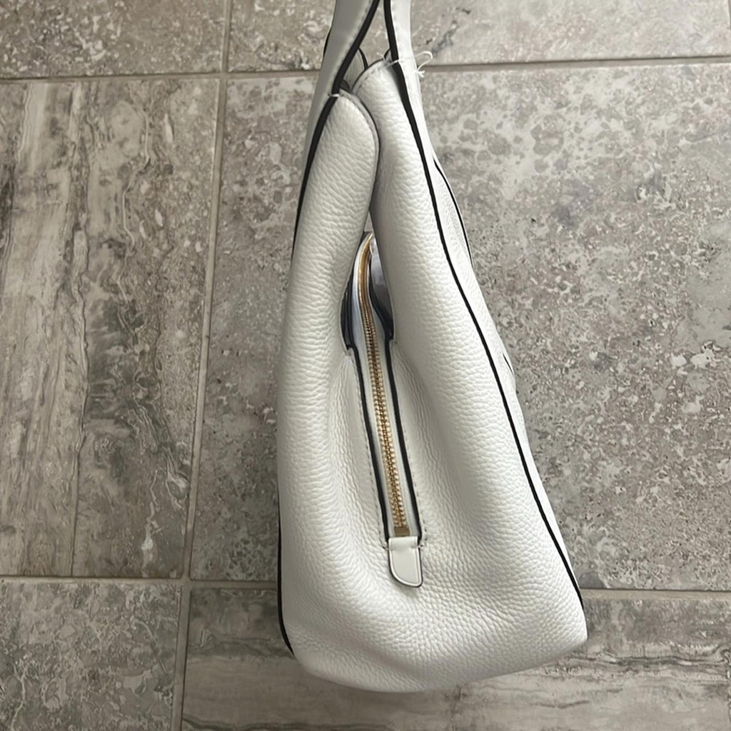 Michael Kors Rosemary WHITE Leather Shoulder Tote Shoulder Bag, New w/Tag $358