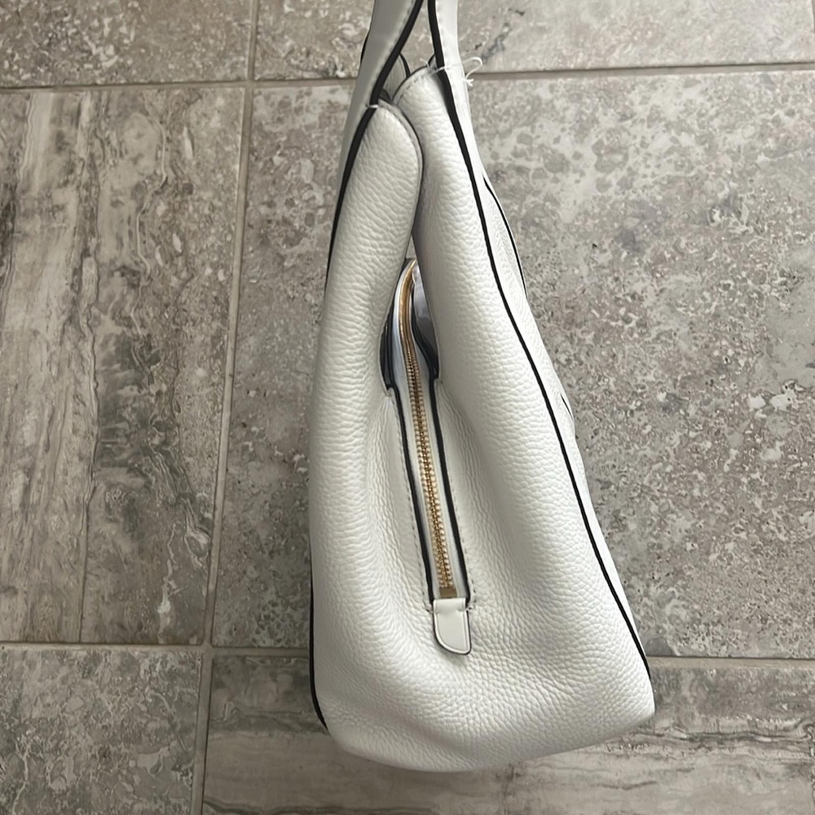 Michael Kors Rosemary WHITE Leather Shoulder Tote Shoulder Bag, New w/Tag $358