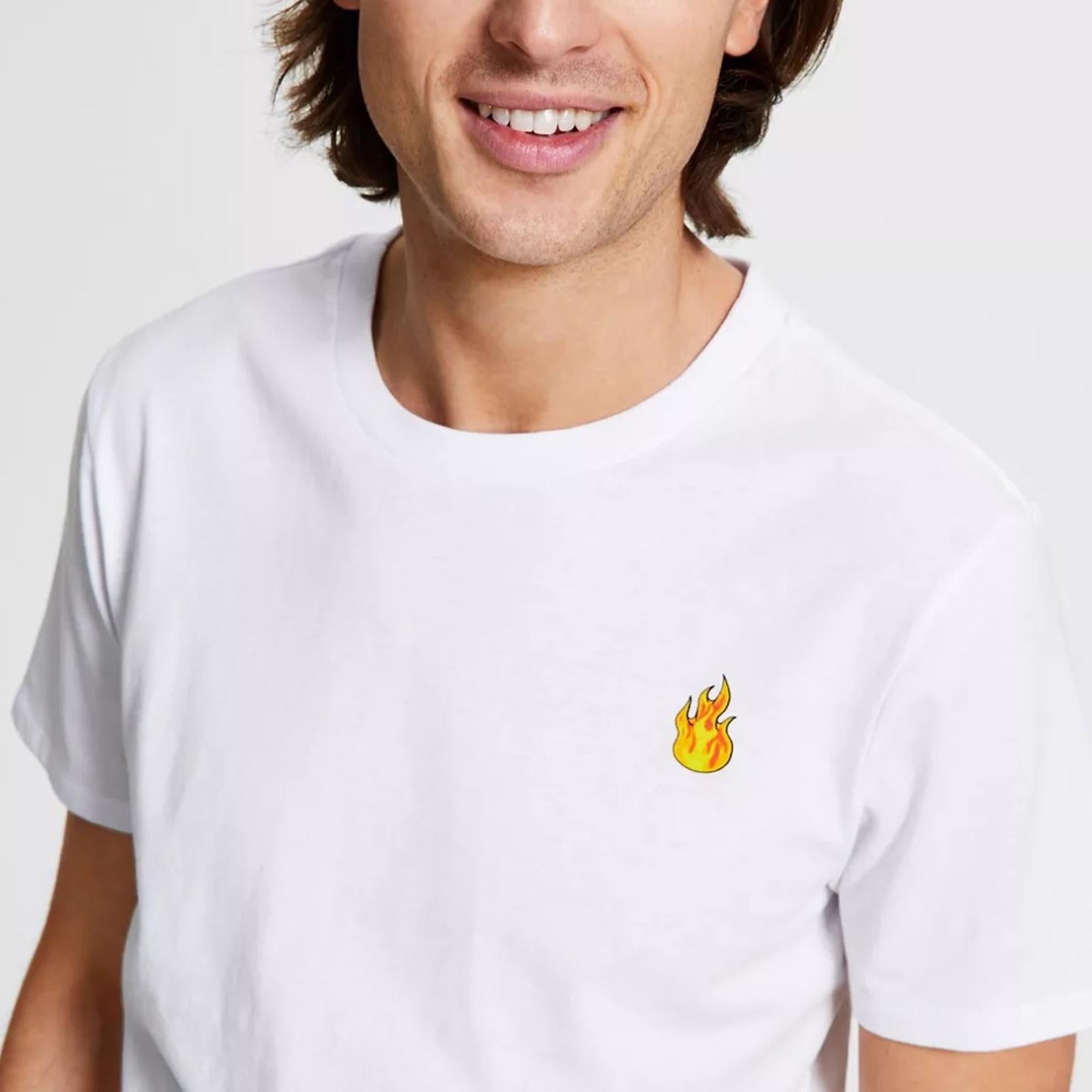 And Now This Men's Fire Graphic T-Shirt in White, Size XXL New w/Tag