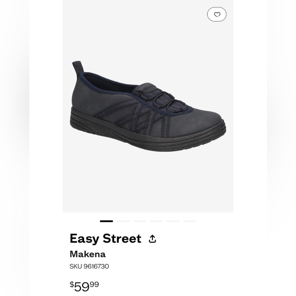 NEW Easy Street Makena Slip-On Sneakers in Navy, Size 5.5 New w/o Box