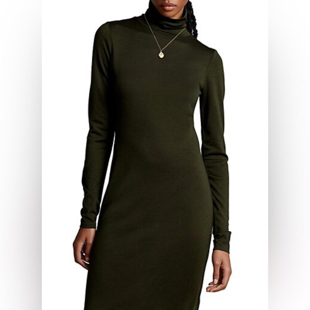 Polo Ralph Lauren Wool-Blend Turtleneck Midi-Dress Size L New w/Tag Retail $298