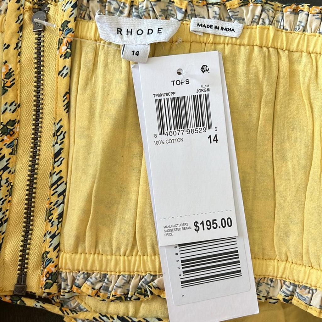 RHODE Pari Cropped Bandeau Top, Size 14 New w/Tag Retail $195, SOLD OUT!