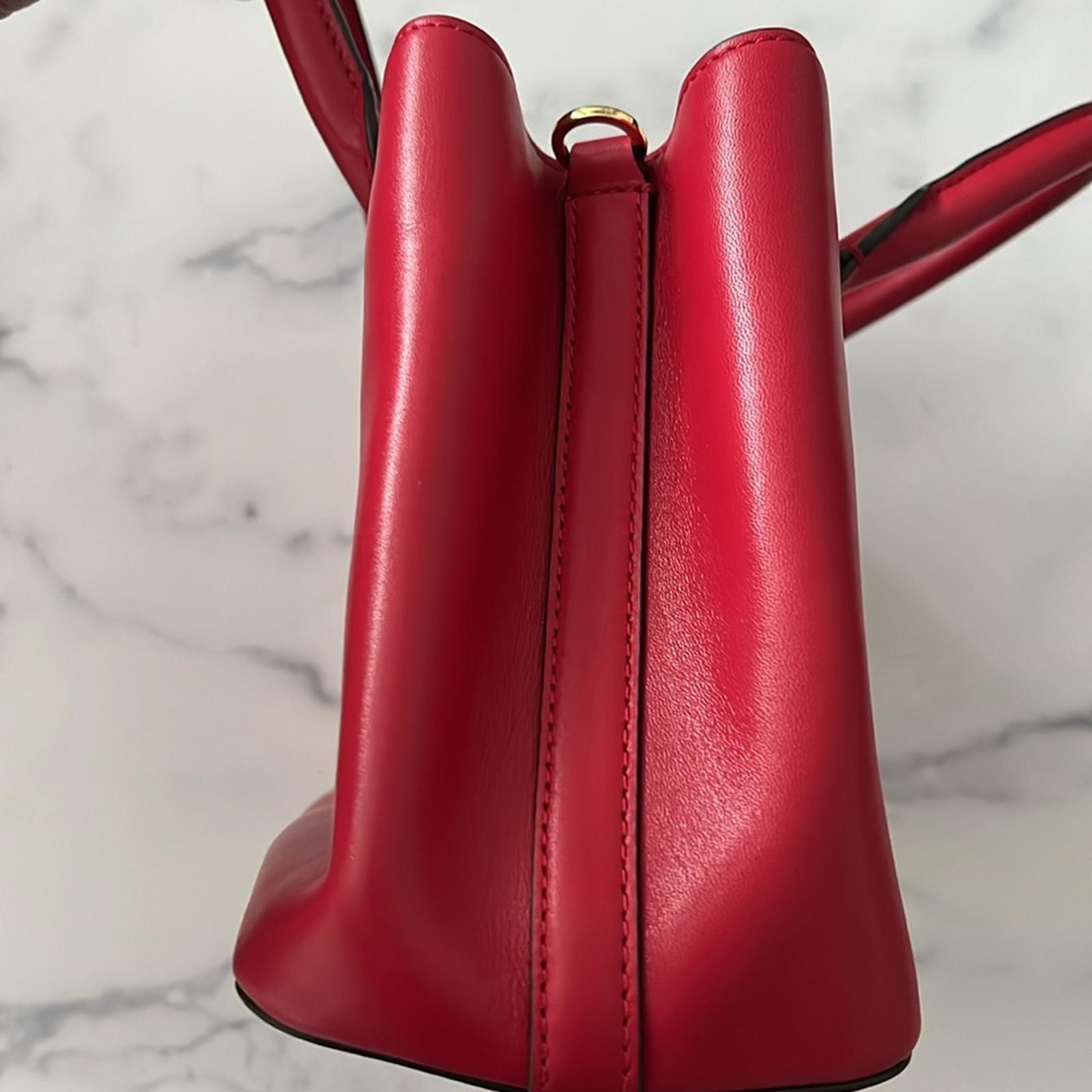Lauren Ralph Lauren Marcy 26 Small Satchel in Red, NEW w/Tag Retail $350