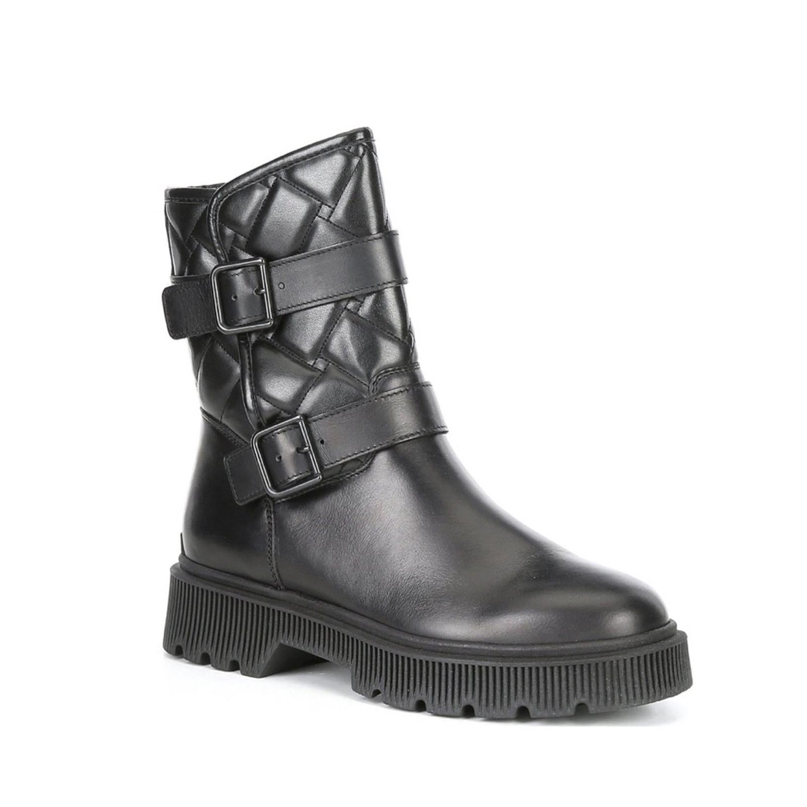 Kurt Geiger London Kingston Quilted Moto Boots, Black, Size EU 36.5 New w/o Box
