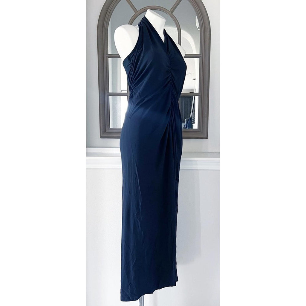 Veronica Beard Halter Neck Long Dress in Navy, Evening Gown Size XL EXCELLENT!