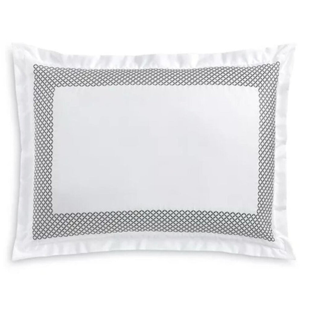X2 Hudson Park Collection Embroidered Geo King Sham in White/Silver, $155/each