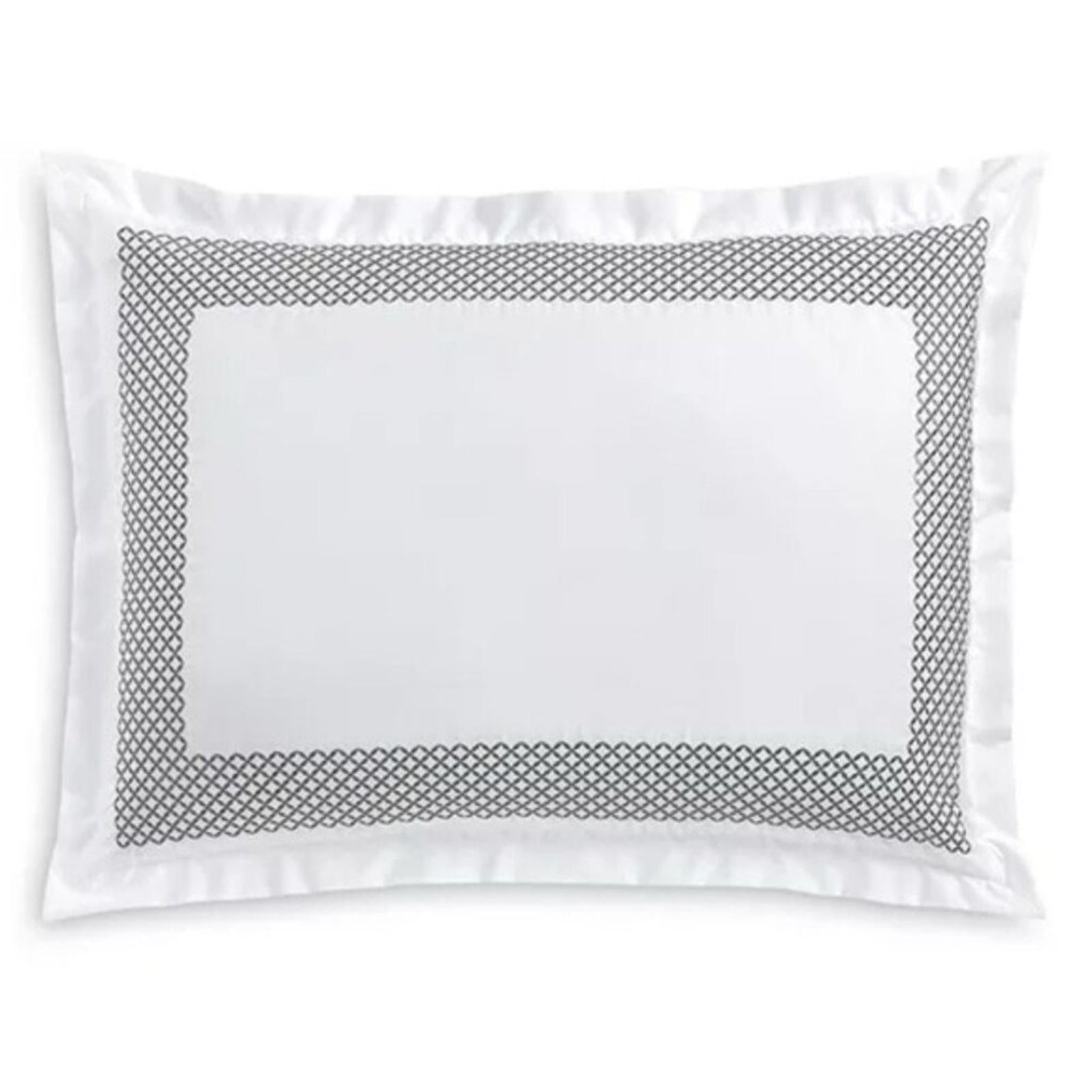 X2 Hudson Park Collection Embroidered Geo King Sham in White/Silver, $155/each