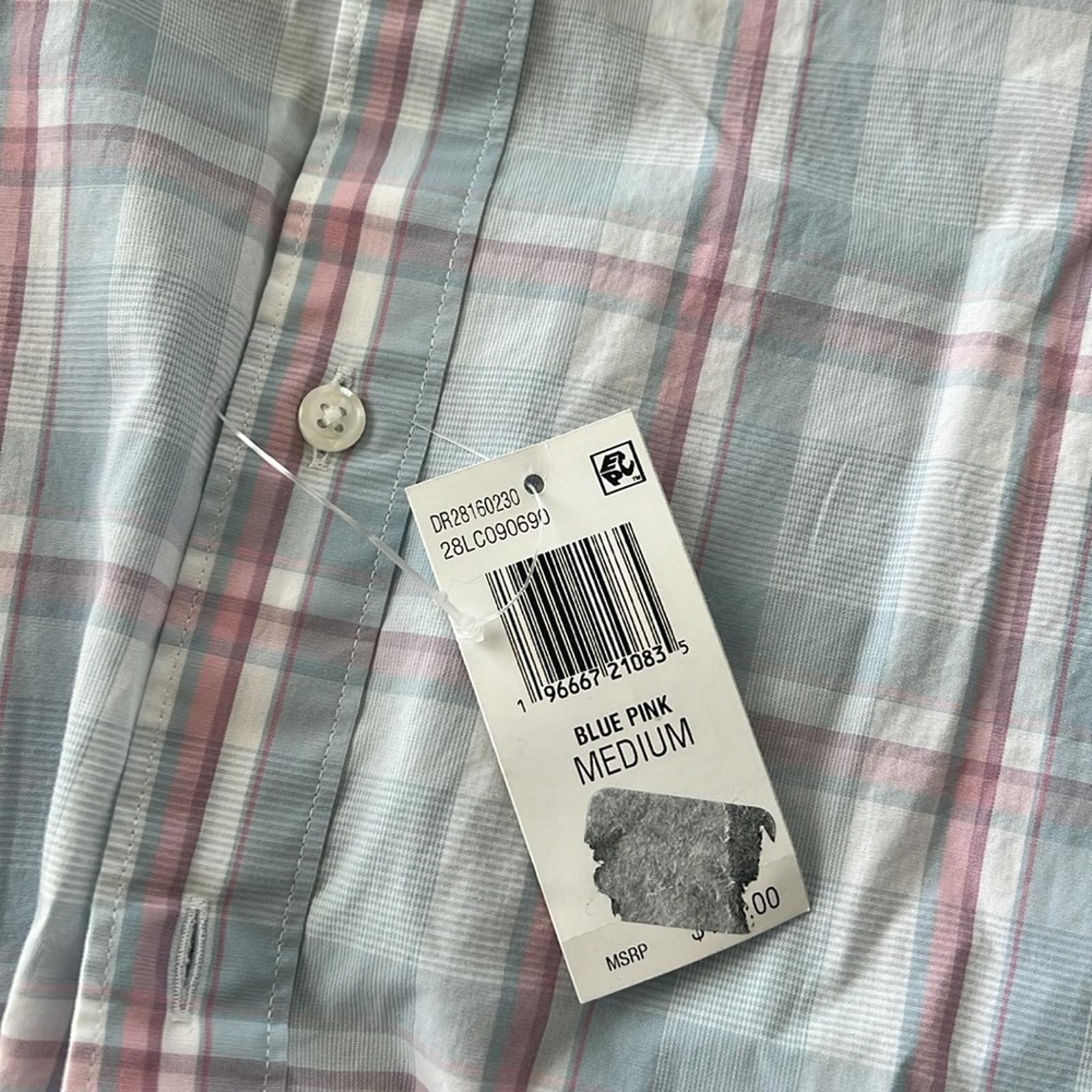 The Men’s Store Bloomingdale’s Plaid Button Up Dress Shirt Blue/ Pink Size M NWT