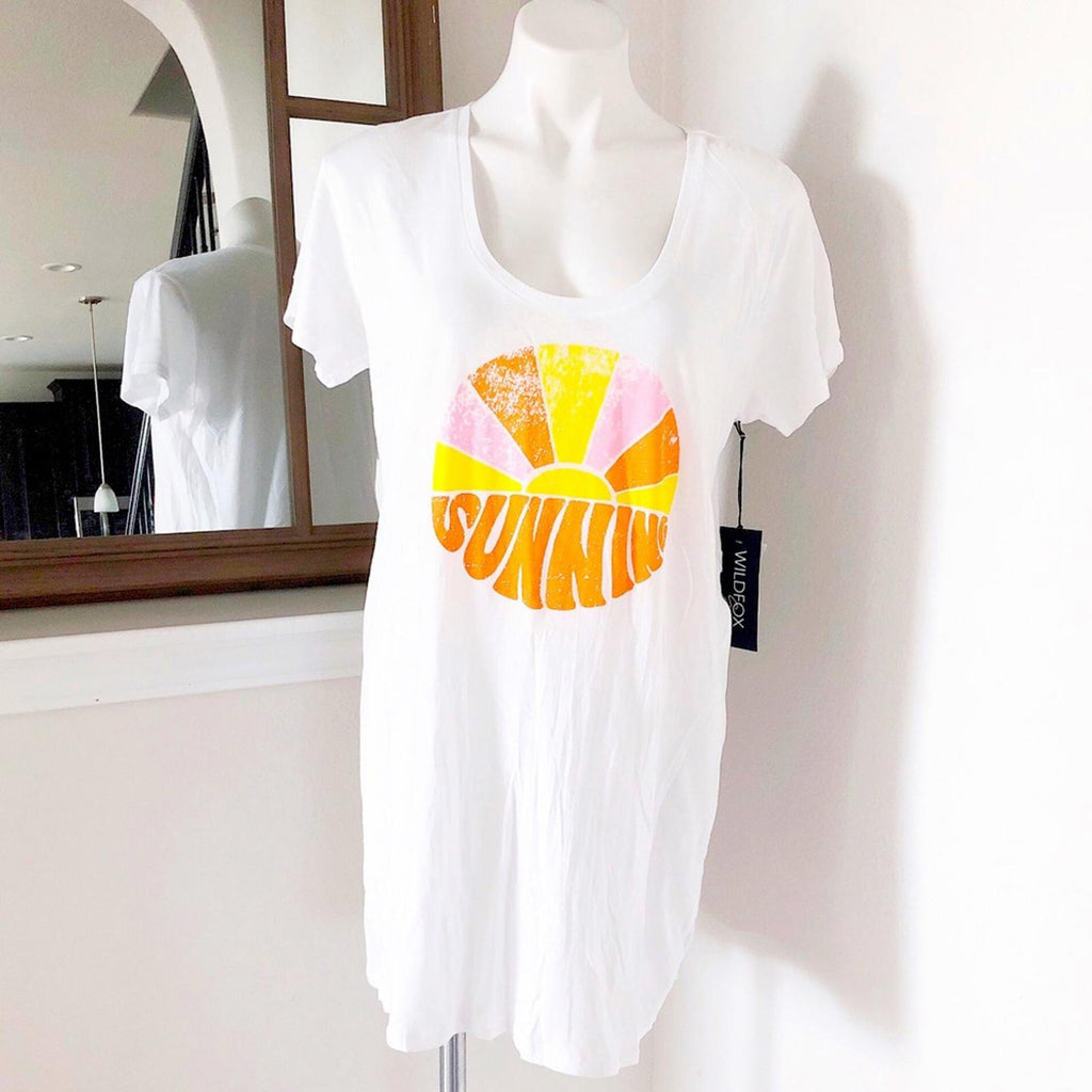 Wildfox Sun Scoop Neck Swim Coverup in White, Dress Beach Size S New w/Tag