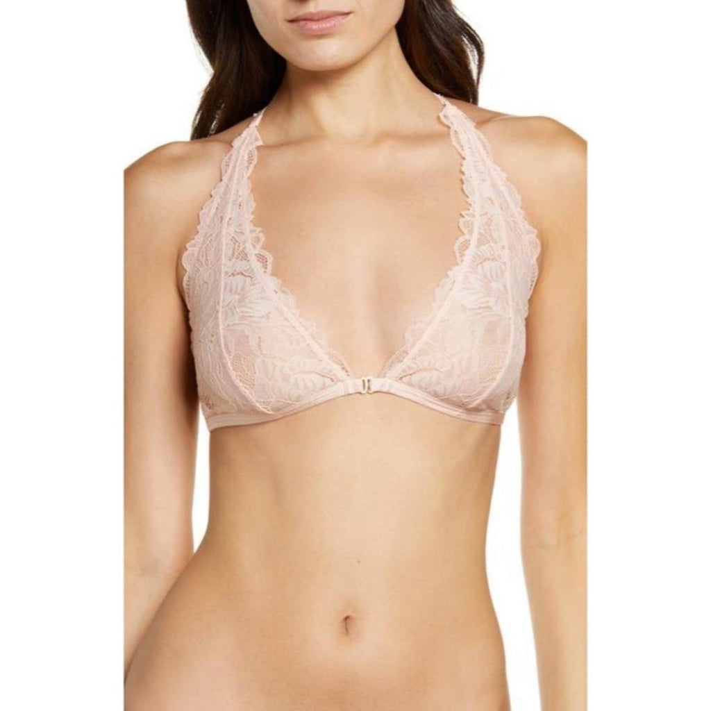Free People Lace Bralette, Blush Pink, Size XL New w/Tag