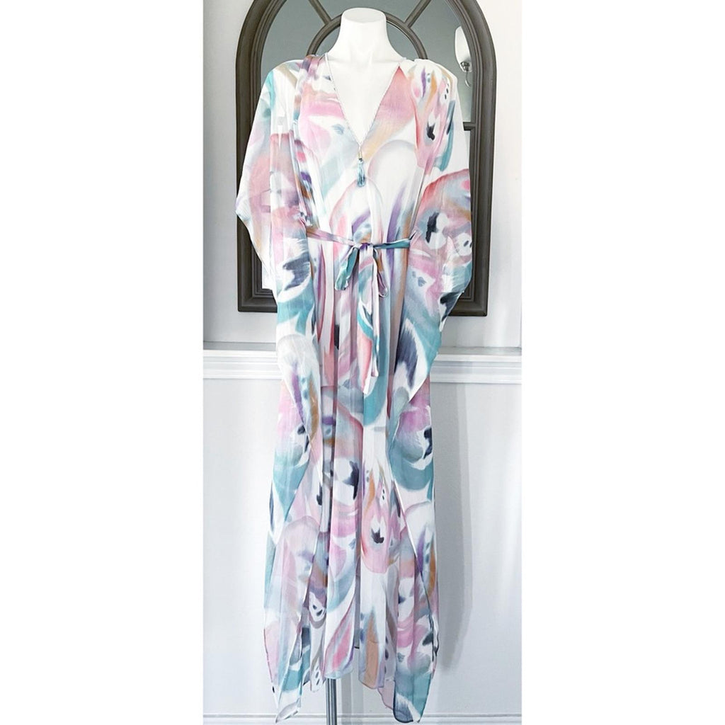 Etro Abito Mare Kaftan-Style Dress in Pastel (Made in Italy) Size 38, NWT $1,550